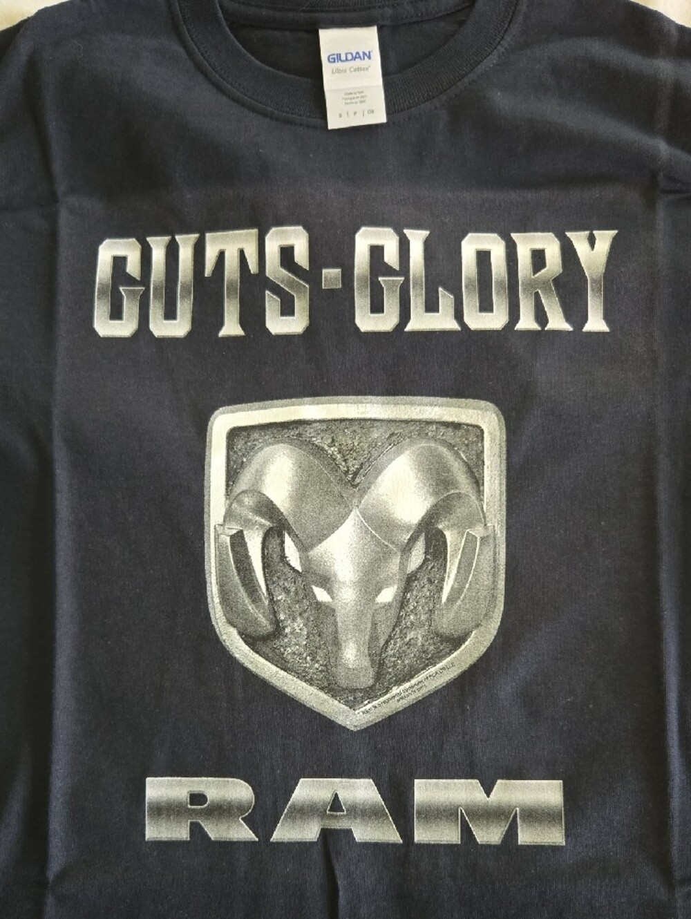 New Gildan Black "Guts • Glory RAM" Graphic Tee